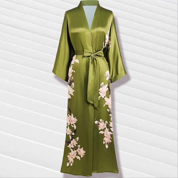 ganni green tiger dress Green Palm Leaf Print Maxi Dress - Vacation Dresses main image 1